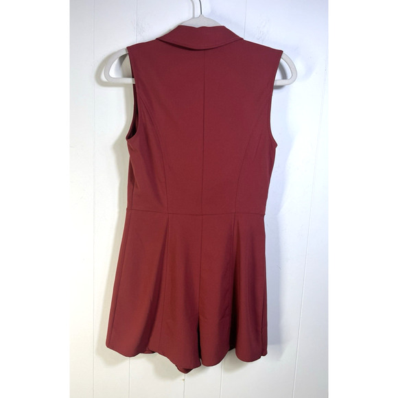 Forever 21 Short Romper Jumpsuit Size Small Front Zipper Skort Rust Red New - Picture 2 of 11